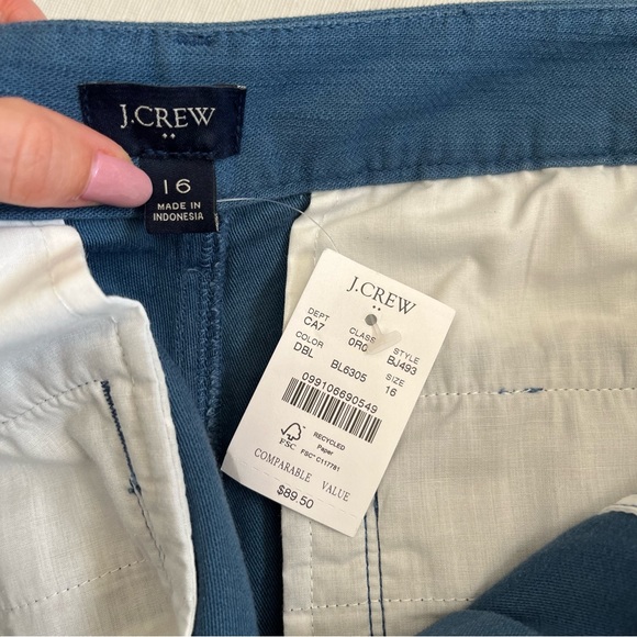 J. Crew BJ493 Cotton Camp Pants Blue NWT - Picture 8 of 10